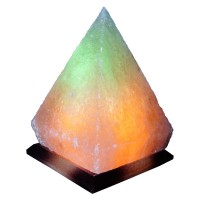 Соляной светильник Пирамида 5-6 кг с цветной лампочкой