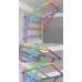 Шведская лестница модульная цветная с турником и сеткой 3 Енота
