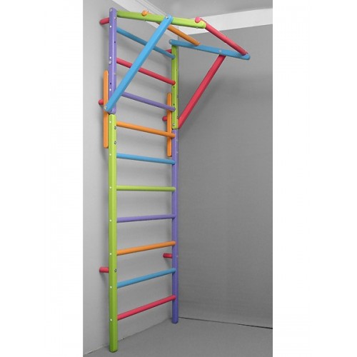 Шведская лестница модульная цветная с турником 3 Енота