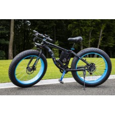 Электровелосипед LKS FATBIKE Electro Rear Drive Черно-голубой