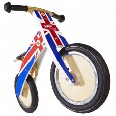 Беговел 12" Kiddi Moto Kurve деревянный британский флаг