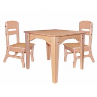 Комплект: стол и два стулья из бука Babygrai