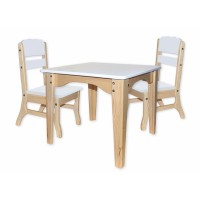 Комплект: стол и два стулья белый Babygrai