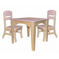 Комплект: стол и два стулья розовый Babygrai