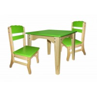 Комплект: стол и два стулья зеленый Babygrai