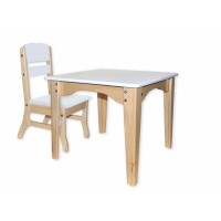 Комплект: стол и стульчик из сосны Babygrai белый