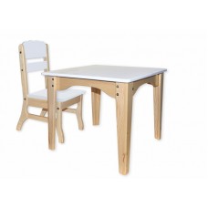 Комплект: стол и стульчик из сосны Babygrai белый