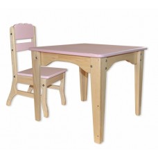 Комплект: стол и стульчик из сосны Babygrai розовый
