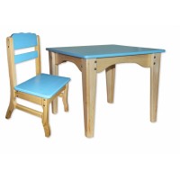 Комплект: стол и стульчик из сосны Babygrai синий
