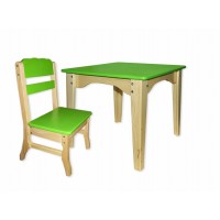 Комплект: стол и стульчик из сосны Babygrai зеленый